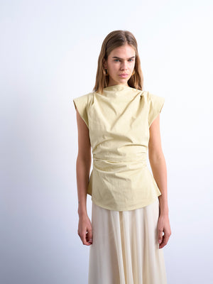 TOPSHOP Naomi Ruched Detail Top, Yellow