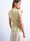 TOPSHOP Naomi Ruched Detail Top, Yellow