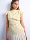 TOPSHOP Naomi Ruched Detail Top, Yellow