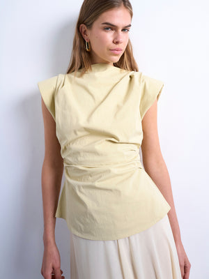 TOPSHOP Naomi Ruched Detail Top, Yellow