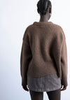 TOPSHOP Ultimate Knit Wool Blend Jumper, Brown