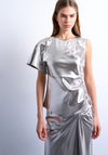 TSCAMILLE METALLIC RUCHED TOP