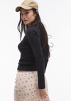TOPSHOP Everyday Long Sleeve Top, Black