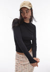 TOPSHOP Everyday Long Sleeve Top, Black