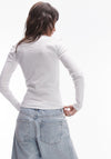 TOPSHOP Everyday Long Sleeve Top, White