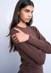 TOPSHOP Everyday Long Sleeve Top, Brown