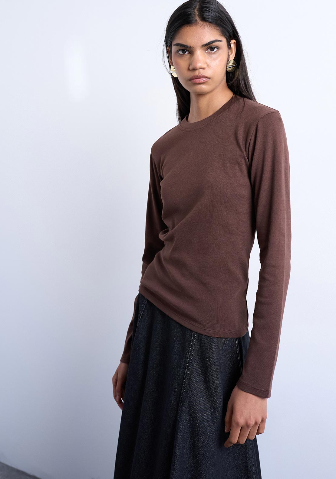 TOPSHOP Everyday Basic Long Sleeve Top, Purple
