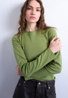 TOPSHOP Everyday Long Sleeve Top, Bright Green