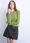 TOPSHOP Everyday Long Sleeve Top, Bright Green