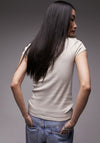 TOPSHOP Everyday Short Sleeve Top, Beige