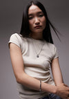 TOPSHOP Everyday Short Sleeve Top, Beige