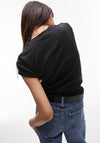 TOPSHOP Everyday Short Sleeve Top, Black