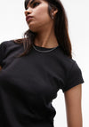TOPSHOP Everyday Short Sleeve Top, Black