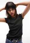 TOPSHOP Everyday Short Sleeve Top, Black