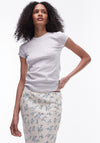 TOPSHOP Everyday Short Sleeve Top, Light Grey