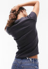 TOPSHOP Everyday Short Sleeve Top, Charcoal Grey