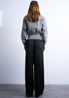 TOPSHOP Nana Satin Wide Leg Trousers, Black