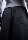 TOPSHOP Nana Satin Wide Leg Trousers, Black