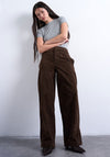 TOPSHOP Megan Wide Leg Trousers, Brown