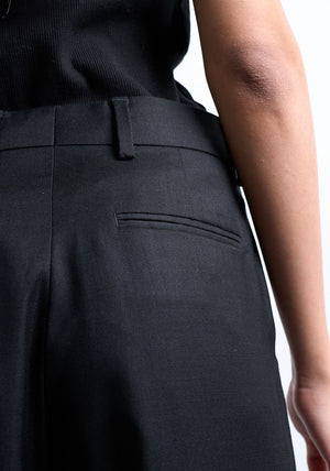 TOPSHOP Lila Slim Straight Leg Trousers, Black