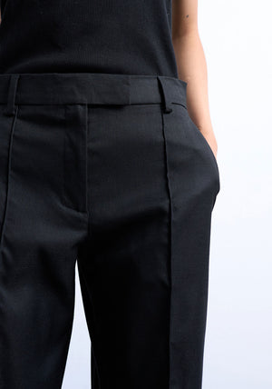 TOPSHOP Lila Slim Straight Leg Trousers, Black