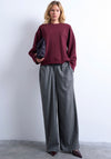 TOPSHOP Cille Wide Sleeve Jumper, Burgundy