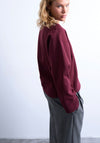 TOPSHOP Cille Wide Sleeve Jumper, Burgundy