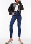 TOPSHOP Jamie High Waist Slim Leg Jeans, Dark Blue