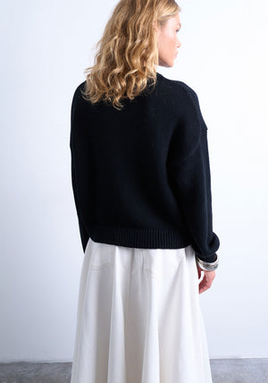 TOPSHOP Kami Embroidered Jumper, Black