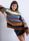 TOPSHOP Kelly Fluffy Knit Striped jumper, Multi-Coloured