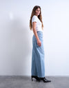 TOPSHOP Bente Mid Waist Barrel Jeans, Light Blue