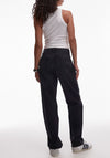 TOPSHOP Yvonne Straight Leg Jeans, Black Denim