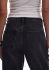 TOPSHOP Yvonne Straight Leg Jeans, Black Denim