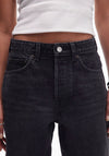 TOPSHOP Yvonne Straight Leg Jeans, Black Denim