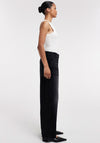 TOPSHOP Cinch Wide Leg Washed Low Rise Jeans, Black Denim