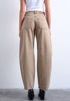 TOPSHOP Brianna Barrel Leg Jeans, Beige Denim