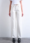 TOPSHOP Cinch Wide Leg Low Rise Jeans, White