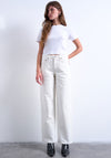 TOPSHOP Cinch Wide Leg Low Rise Jeans, White