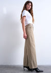 TOPSHOP Cinch Wide Leg Low Rise Jeans, Beige