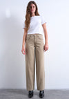 TOPSHOP Cinch Wide Leg Low Rise Jeans, Beige