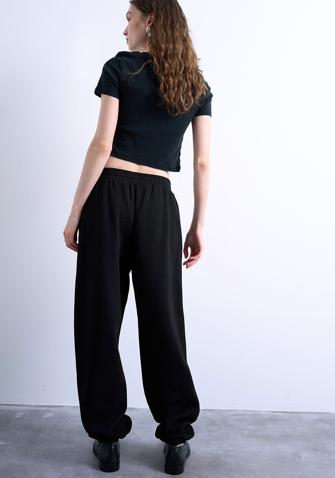 TOPSHOP Pia Cuffed Joggers, Black