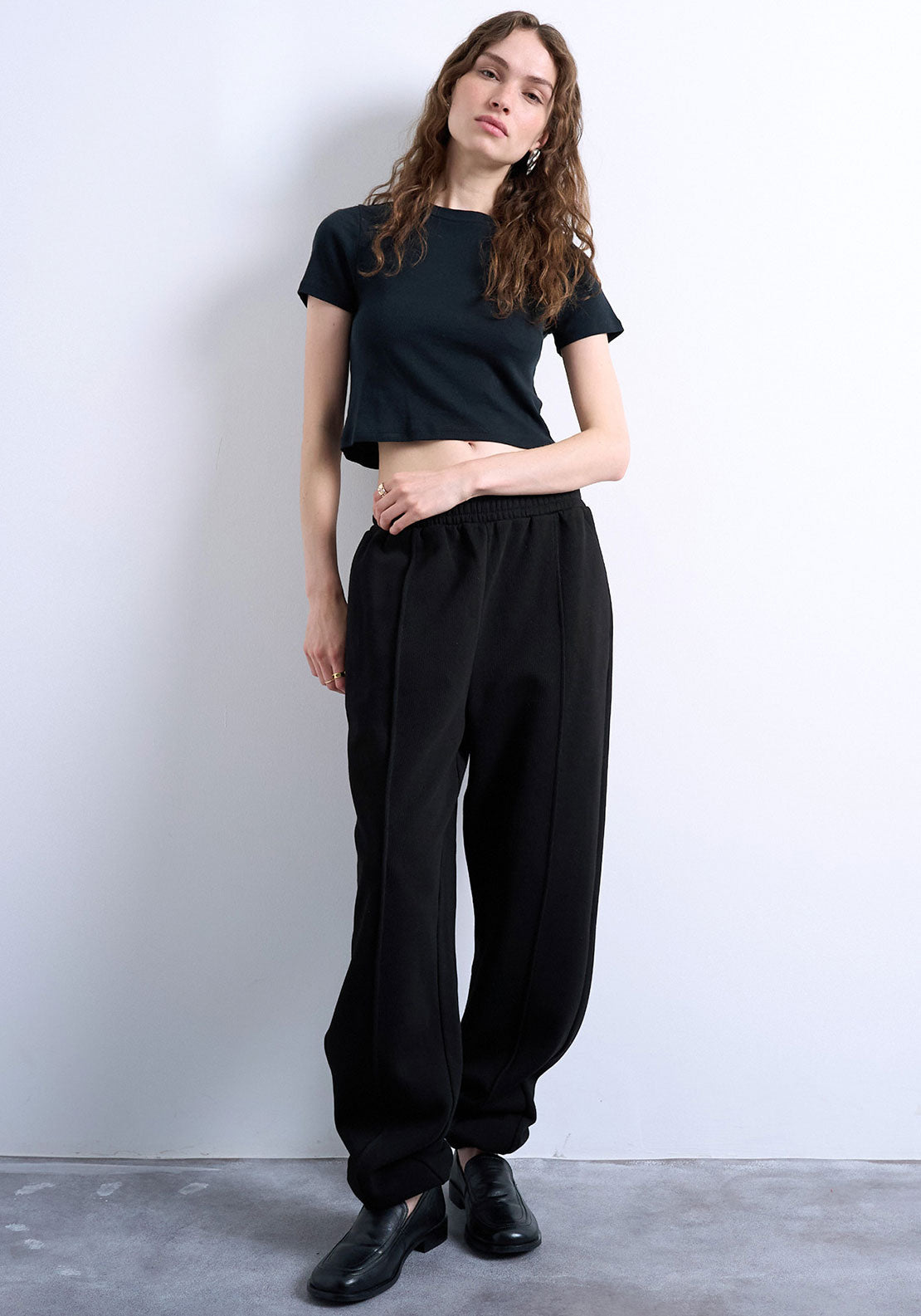 TOPSHOP Pia Cuffed Joggers, Black