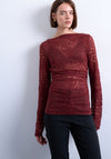TOPSHOP Wilma Lace Top, Wine