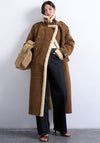 TOPSHOP Melanie Shearling Long Coat, Brown