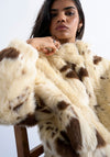 TOPSHOP Zoey Faux Fur Bomber Jacket, Beige