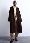 TOPSHOP Rikke Faux Suede Long Coat, Brown