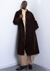 TOPSHOP Rikke Faux Suede Long Coat, Brown