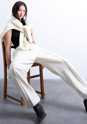 TOPSHOP Miranda Cuffed Leg Joggers, Cream