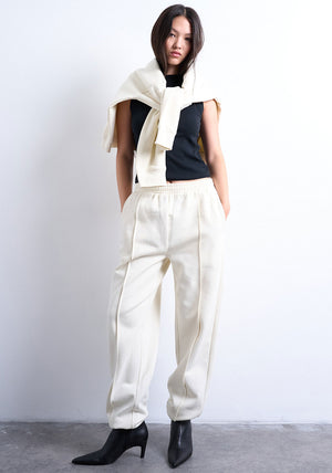 TOPSHOP Miranda Cuffed Leg Joggers, Cream