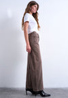 TOPSHOP Cinch Wide Leg Low Rise Jeans, Brown Denim